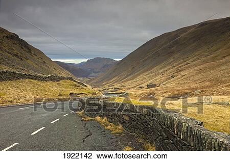 Stock Image - road through kirkstone pass; cumbria, england. Fotosearch