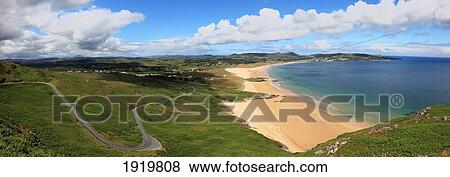 Stock Photo - Road To Beach; Fanad Head, County Donegal, Ireland. Fotosearch