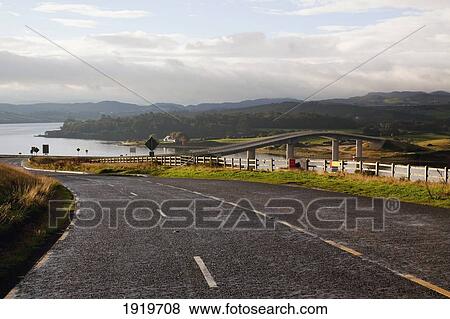 Road To New Modern Bridge; Carrigart, County Donegal, Ireland View Large Photo Image Stock Photo - Road To New Modern Bridge; Carrigart, County Donegal, Ireland. Fotosearch