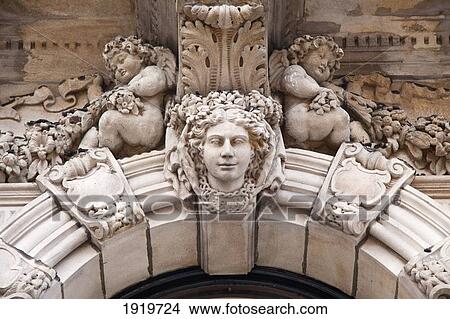 Picture - Sculptured Detail Old Building; Belfast, County Antrim, Northern Ireland. Fotosearch