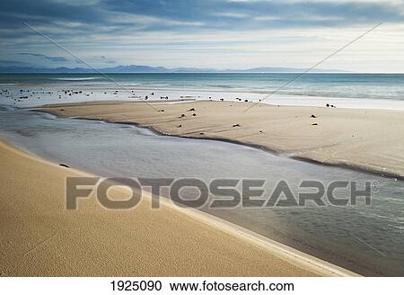 Stock Image - seashore scenic; los lances beach, tarifa, cadiz, andalucia, spain. Fotosearch