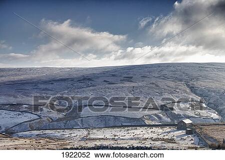 Stock Image - snowy landscape; yorkshire dales, england. Fotosearch