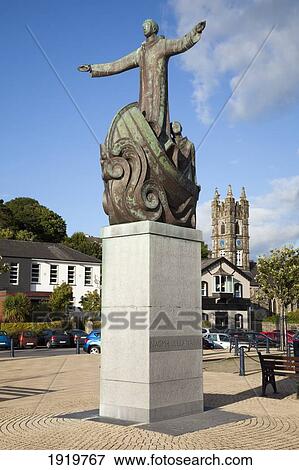 Stock Photo - St. Brendan Sculpture; Bantry, County Cork, Ireland. Fotosearch