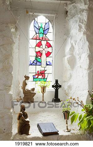 Stained Glass Window Of St. Gobban'S Church; Portbraddon, County Antrim, Northern Ireland View Large Photo Image Stock Image - Stained Glass Window Of St. Gobban'S Church; Portbraddon, County Antrim, Northern Ireland. Fotosearch