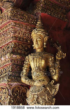 Stock Photo - statue in wat phra singh temple; chiang mai, thailand. Fotosearch