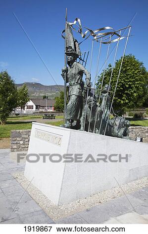 Stock Photo - Statue Of Irish Heroine Countess Constance Markievicz; Rathcormack, County Sligo, Ireland. Fotosearch