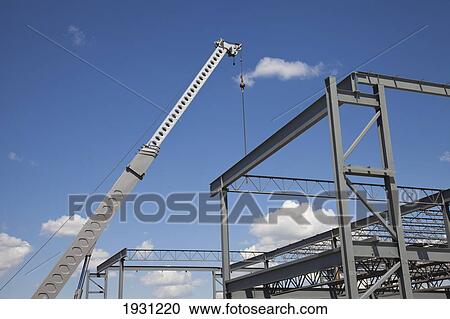 Stock Image - steel structure of building construction; edmonton, alberta, canada. Fotosearch