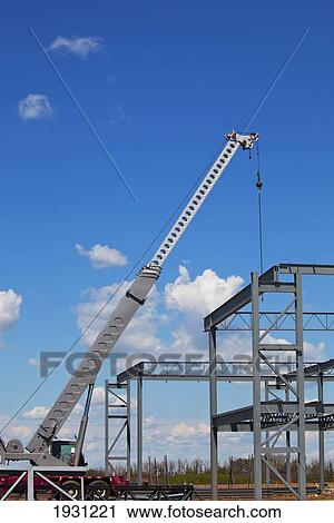 Stock Image - steel structure of building construction; edmonton, alberta, canada. Fotosearch