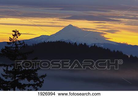 sunrise and fog over mount hood; oregon, usa View Large Photo Image Picture - sunrise and fog over mount hood; oregon, usa. Fotosearch