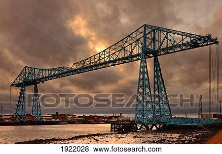 tees transporter bridge at sunset; middlesbrough, teesside, england View Large Photo Image Stock Photo - tees transporter bridge at sunset; middlesbrough, teesside, england. Fotosearch