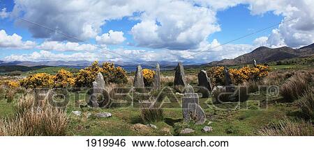 Stock Photograph - The Ardgroom Stone Circle Near Ardgroom; County Cork, Ireland. Fotosearch