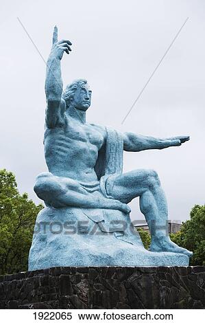 the peace statue in nagasaki peace park; nagasaki, japan View Large Photo Image Stock Photography - the peace statue in nagasaki peace park; nagasaki, japan. Fotosearch