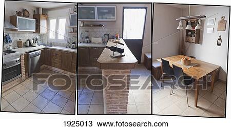 triptych series of kitchen and dining room interior; tarifa, cadiz, andalusia, spain View Large Photo Image Stock Image - triptych series of kitchen and dining room interior; tarifa, cadiz, andalusia, spain. Fotosearch
