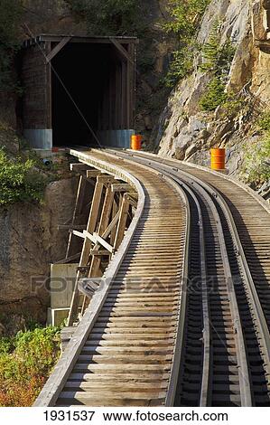 Stock Photo - tunnel on white pass & yukon route railroad; skagway, alaska, usa. Fotosearch