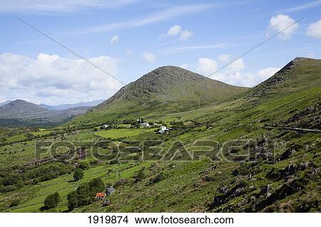 Verdant Valley At Healy Pass; Lauragh, County Kerry, Ireland View Large Photo Image Picture - Verdant Valley At Healy Pass; Lauragh, County Kerry, Ireland. Fotosearch