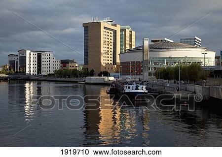 Waterfront Hall On The River Lagan; Belfast, County Antrim, Northern Ireland View Large Photo Image Stock Image - Waterfront Hall On The River Lagan; Belfast, County Antrim, Northern Ireland. Fotosearch