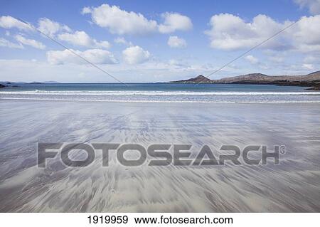 Stock Photo - Waves Retreating From Beach; White Strand Beach, Castlecove, County Kerry, Ireland. Fotosearch