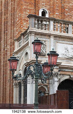 Stock Photo - A Lampstand In St. Mark's Square; Venice Italy. Fotosearch