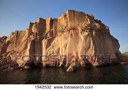 Stock Image - A Large Rock Formation On Espiritu Santo Island Near La Paz; Baja California Mexico. Fotosearch