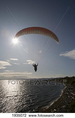 A Man Paragliding Along The Cliffs At Dallas Road; Victoria, Vancouver Island, British Columbia, Canada View Large Photo Image Stock Image - A Man Paragliding Along The Cliffs At Dallas Road; Victoria, Vancouver Island, British Columbia, Canada. Fotosearch