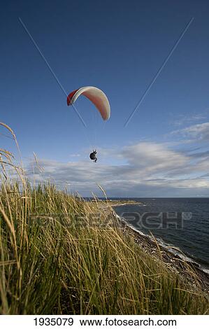 A Man Paragliding Along The Cliffs At Dallas Road; Victoria, Vancouver Island, British Columbia, Canada View Large Photo Image Stock Photo - A Man Paragliding Along The Cliffs At Dallas Road; Victoria, Vancouver Island, British Columbia, Canada. Fotosearch