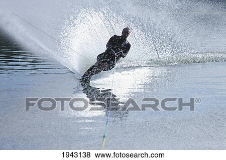 A Man Water Skiing; Troutdale Oregon United States Of America View Large Photo Image Stock Photo - A Man Water Skiing; Troutdale Oregon United States Of America. Fotosearch
