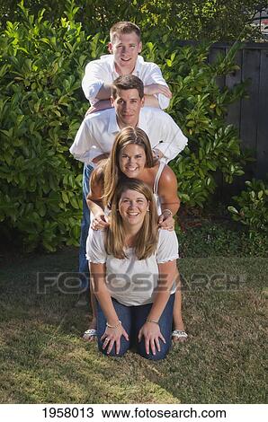 Stock Image - a portrait of four siblings; moraga california united states of america. Fotosearch