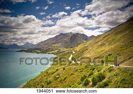 A Road Along The Coastline; Glenorchy South Island New Zealand View Large Photo Image Stock Image - A Road Along The Coastline; Glenorchy South Island New Zealand. Fotosearch