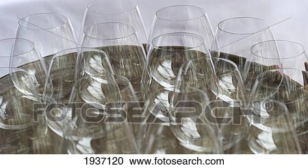 Stock Image - A Tray Of Empty Goblets; Cusco Peru. Fotosearch