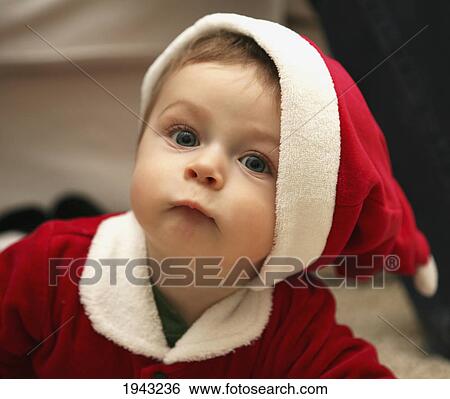 Stock Photograph - A Young Boy In A Christmas Costume; Langley British Columbia Canada. Fotosearch