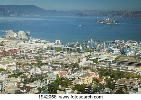 Stock Photo - Alcatraz Island And San Francisco Bay; San Francisco California United States Of America. Fotosearch