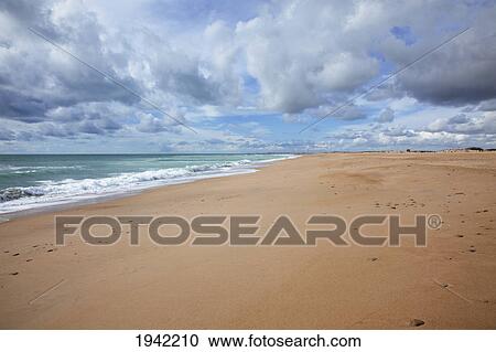 Stock Image - At The Beach Near San Fernando; Andalucia Spain. Fotosearch