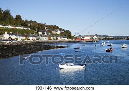 Stock Photograph - Boats In The Harbor; Passage West County Cork Ireland. Fotosearch