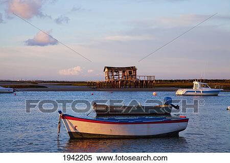 Stock Photography - Boats Moored Near The Harbor Of Chiclana De La Frontera In Santa Petri; Andalusia Spain. Fotosearch