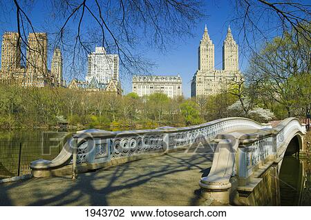 Stock Image - Bow Bridge In Central Park; New York City New York United States Of America. Fotosearch