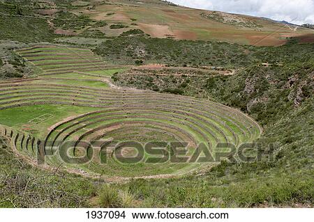 Circular Incan Agricultural Terraces; Moray Peru View Large Photo Image Picture - Circular Incan Agricultural Terraces; Moray Peru. Fotosearch