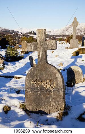 Close-Up Of Gravestone In Winter; Tahilla County Kerry Ireland View Large Photo Image Stock Photo - Close-Up Of Gravestone In Winter; Tahilla County Kerry Ireland. Fotosearch