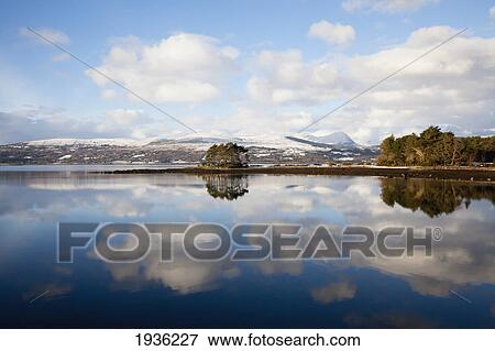 Stock Photo - Cloud Reflections On Kenmare Bay; Kenmare County Kerry Ireland. Fotosearch