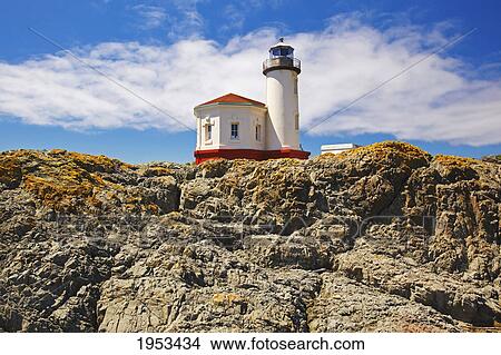 Picture - coquille river lighthouse; bandon oregon united states of america. Fotosearch