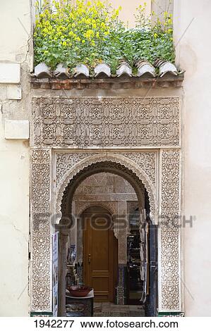 Doorway In The Alhambra; Granada Andalucia Spain View Large Photo Image Stock Photo - Doorway In The Alhambra; Granada Andalucia Spain. Fotosearch