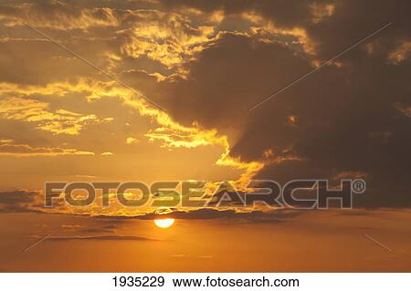 Dramatic Sunset With Clouds; El Nido, Palawan, Philippines View Large Photo Image Stock Photo - Dramatic Sunset With Clouds; El Nido, Palawan, Philippines. Fotosearch
