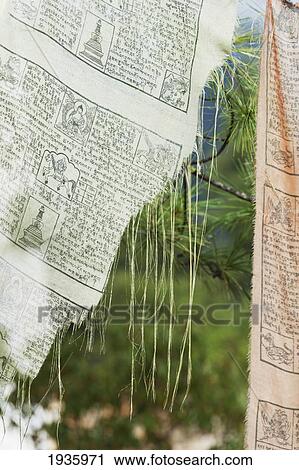 Edges Of Fabric Frayed As It Hangs From A Tree; Paro Valley Taktsang Bhutan View Large Photo Image Stock Image - Edges Of Fabric Frayed As It Hangs From A Tree; Paro Valley Taktsang Bhutan. Fotosearch