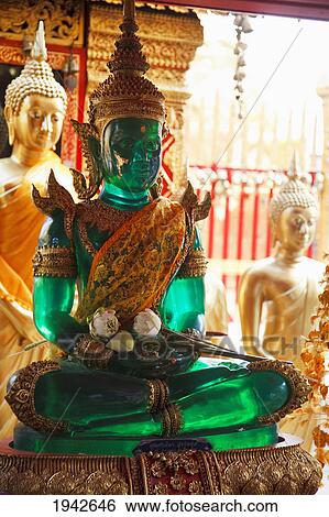 Emerald Buddha At Doi Suteph Temple; Chiang Mai Thailand View Large Photo Image Stock Photograph - Emerald Buddha At Doi Suteph Temple; Chiang Mai Thailand. Fotosearch