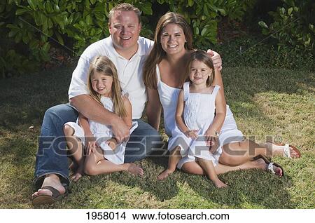 family portrait of a couple with two daughters; moraga california united states of america View Large Photo Image Picture - family portrait of a couple with two daughters; moraga california united states of america. Fotosearch