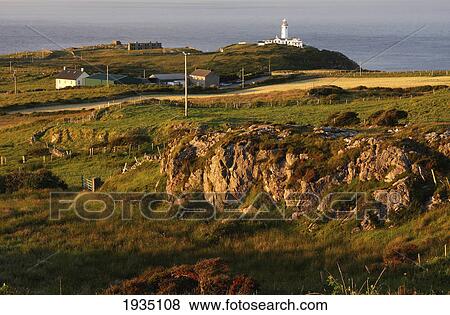 Stock Photo - Fanad Lighthouse In Mulroy Bay; Fanad Head, County Donegal, Ireland. Fotosearch
