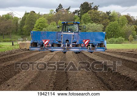 Picture - Farm Equipment Tilling The Soil; Perth Scotland. Fotosearch