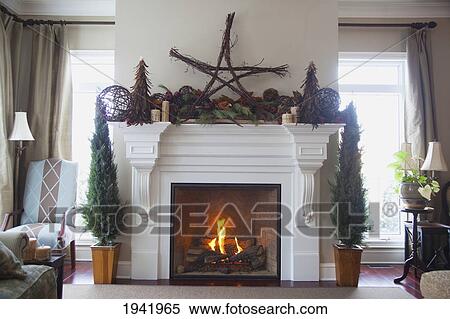 Fireplace In A Living Room; Jordan Ontario Canada View Large Photo Image Stock Photography - Fireplace In A Living Room; Jordan Ontario Canada. Fotosearch