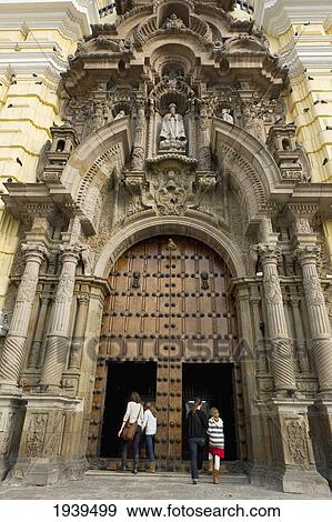 Girls Entering The Church Of Saint Francis In The Historic Centre Of Lima; Lima Peru View Large Photo Image Stock Photo - Girls Entering The Church Of Saint Francis In The Historic Centre Of Lima; Lima Peru. Fotosearch