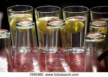 Glasses With Water And Lemon Slices; India View Large Photo Image Stock Image - Glasses With Water And Lemon Slices; India. Fotosearch