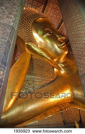 Golden Buddha At Wat Pho, Temple Of The Reclining Buddha; Bangkok, Thailand View Large Photo Image Stock Image - Golden Buddha At Wat Pho, Temple Of The Reclining Buddha; Bangkok, Thailand. Fotosearch